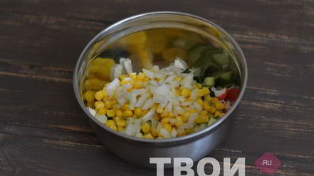 Рецепт салата с картофелем и кукурузой