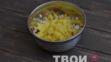 Рецепт салата с картофелем и кукурузой