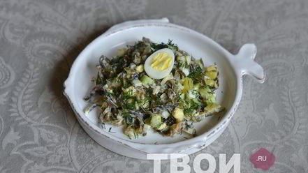 Рецепт салата с картофелем и морской капустой