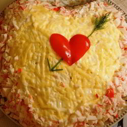 Рецепт Салата с картофелем, крабовыми палочками и яблоками