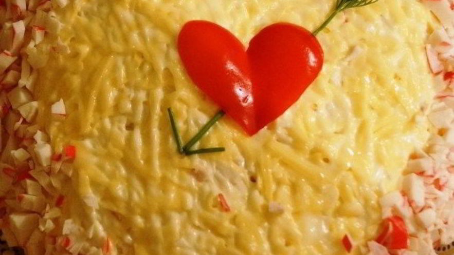 Рецепт салата с картофелем, крабовыми палочками и яблоками