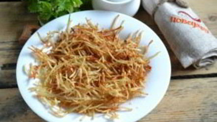 Рецепт салата с картофельной стружкой