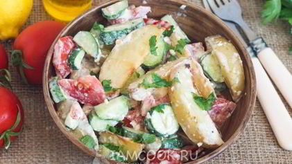 Рецепт Салата с запеченным картофелем