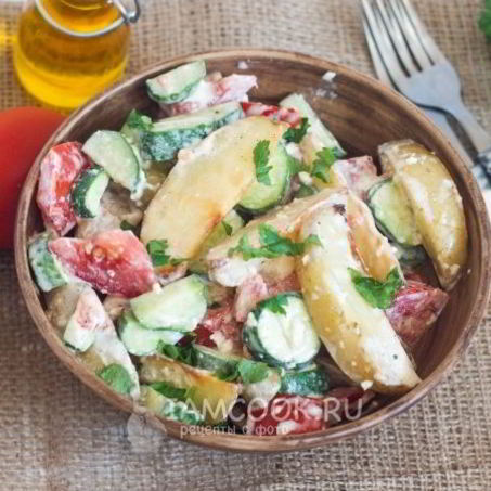 Рецепт Салата с запеченным картофелем