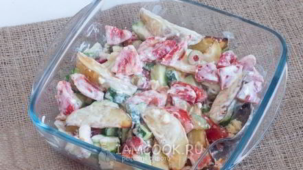 Рецепт салата с запеченным картофелем