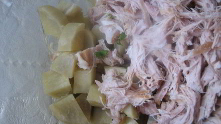 Рецепт теплого картофельного салата с телятиной