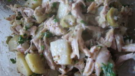 Рецепт теплого картофельного салата с телятиной