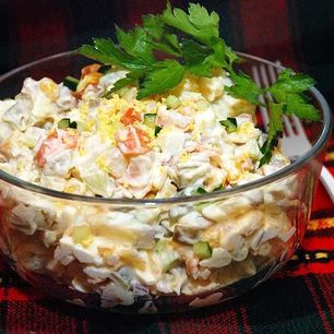 Рецепт Мясного салата с солеными огурцами