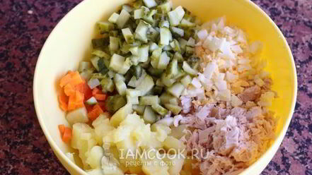 Рецепт классического салата оливье с курицей