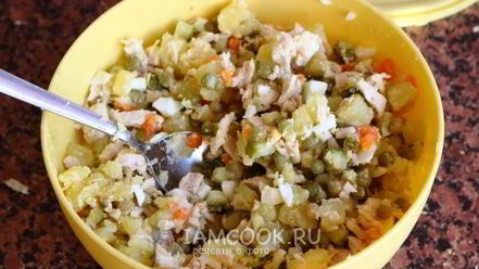 Рецепт классического салата оливье с курицей
