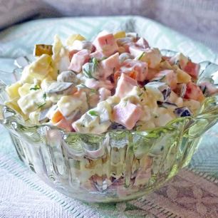 Рецепт Оливье классический с солеными огурцами