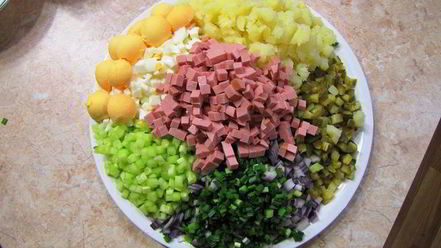 Рецепт оливье, просто оливье