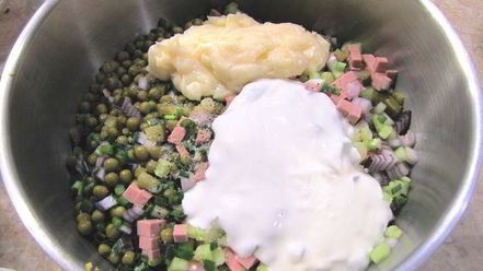 Рецепт оливье, просто оливье