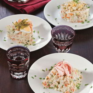 Рецепт Оливье с крабом и антоновским яблоком