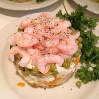 Рецепт Оливье с креветками