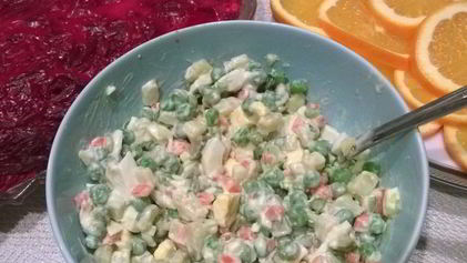 Рецепт Оливье с курицей