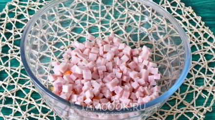 Рецепт оливье с ветчиной