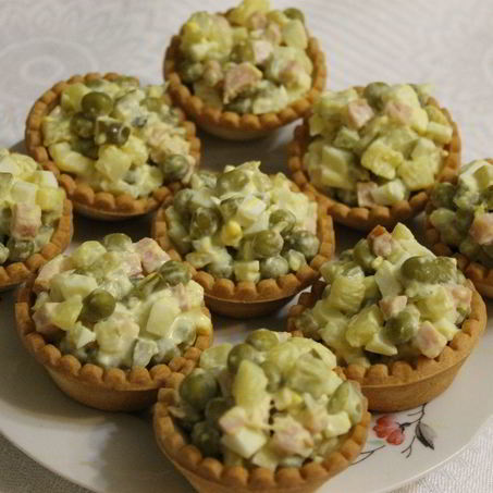 Рецепт Оливье в тарталетках