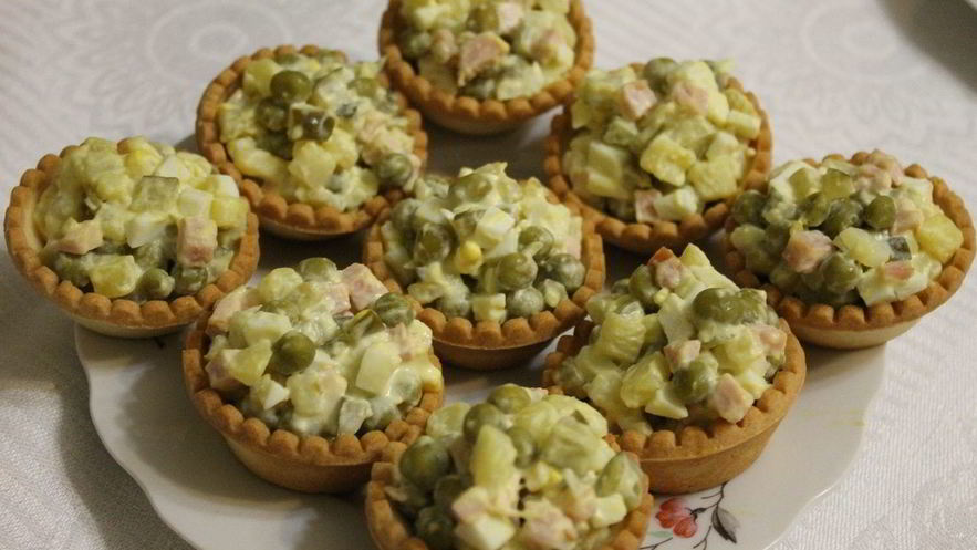 Рецепт оливье в тарталетках