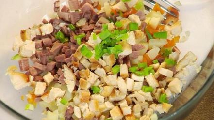 Рецепт праздничного салата оливье