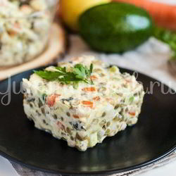 Рецепт Салата Оливье без майонеза и картофеля