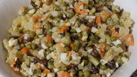 Рецепт салата оливье с грибами