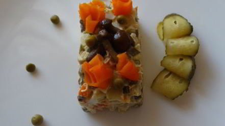 Рецепт салата оливье с грибами