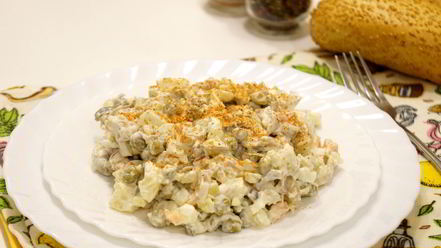 Рецепт салата оливье с индейкой