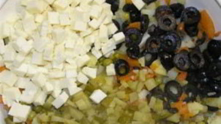 Рецепт салата оливье с капустой