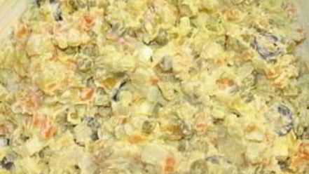 Рецепт салата оливье с капустой