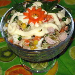 Рецепт Салата Оливье с кукурузой