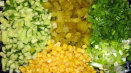 Рецепт салата оливье с кукурузой