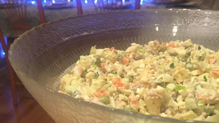 Рецепт салата оливье с мясом