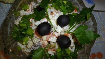 Рецепт Салата Оливье с яблоками