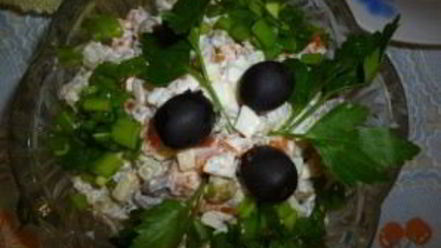 Рецепт салата оливье с яблоками