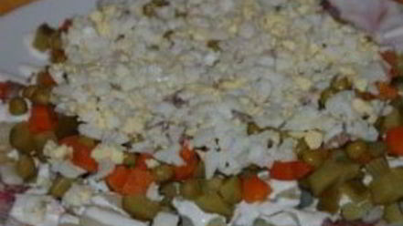 Рецепт салата оливье со сметаной