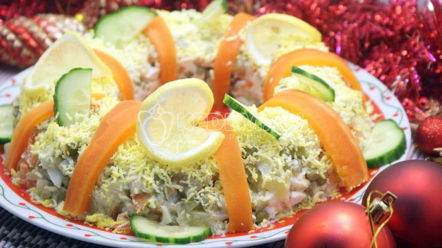 Рецепт салата с курицей праздничное оливье