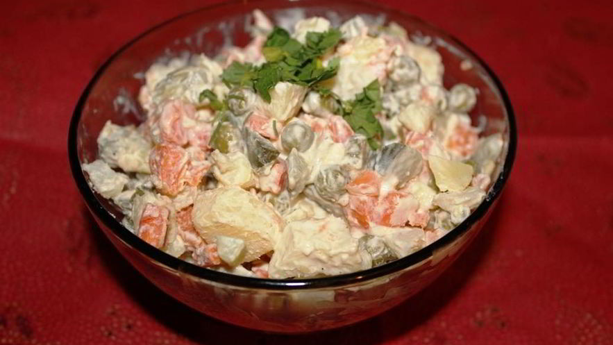 Рецепт вегетарианского оливье