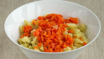 Рецепт вегетарианского салата оливье