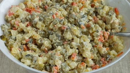 Рецепт вегетарианского салата оливье