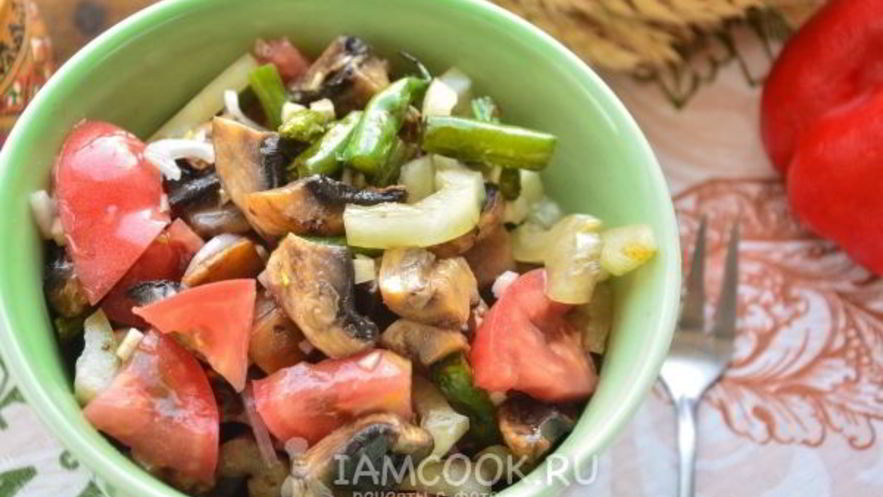 Рецепт постного салата с шампиньонами