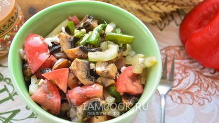 Рецепт постного салата с шампиньонами