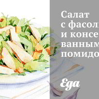 Рецепт Салата с фасолью и консервированными помидорами