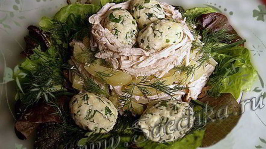 Рецепт салата гнездо глухаря