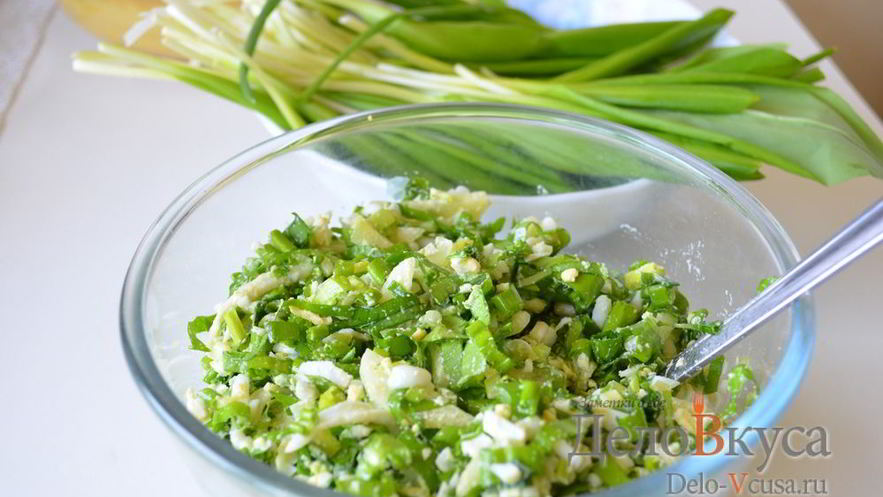 Рецепт салата из черемши с огурцами