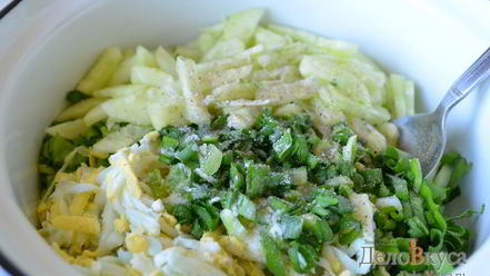 Рецепт салата из черемши с огурцами