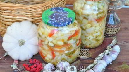 Рецепт салата из патиссонов на зиму