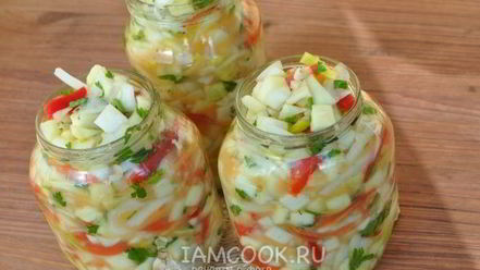 Рецепт салата из патиссонов на зиму
