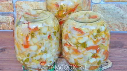 Рецепт салата из патиссонов на зиму