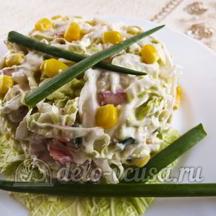 Рецепт Салата из пекинской капусты и кукурузы